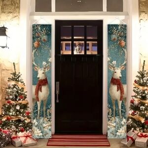 🔥NEW! Set Of Holiday Reindeer Door Banners